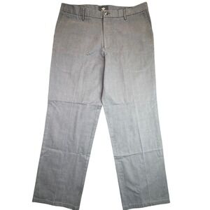 Dockers Straight Fit Pants Mens 38x32 Gray Glen Plaid Cotton Chinos 408280104